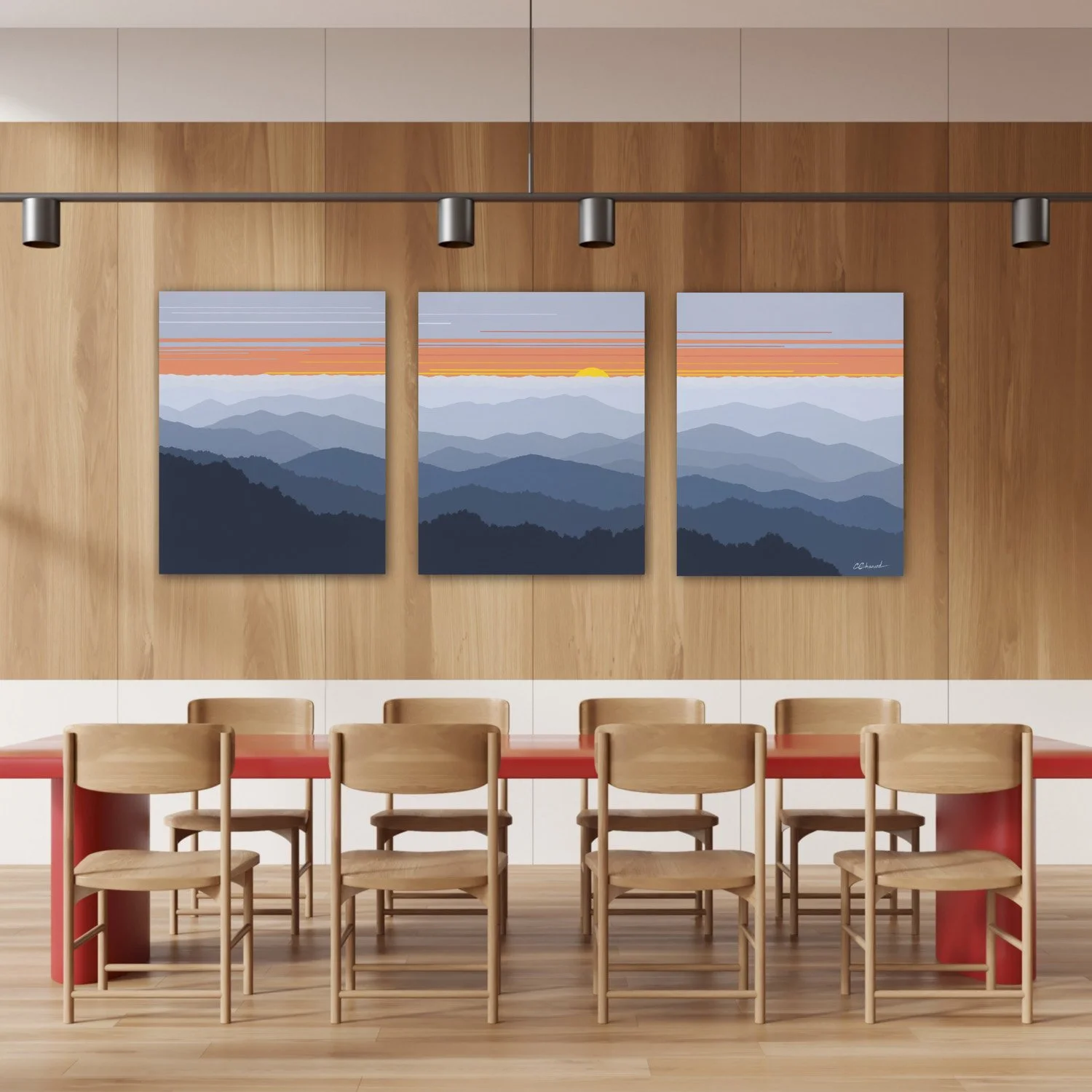 SMOKIES SUNSET WITH LAKE TRIPTYCH - Fine Art Prints — CINDY LOU